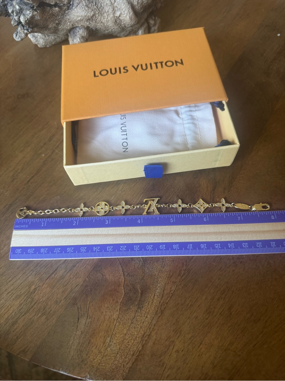 Louis Vuitton Gold Charm Bracelet with Monogram Motifs - Picture 11 of 13